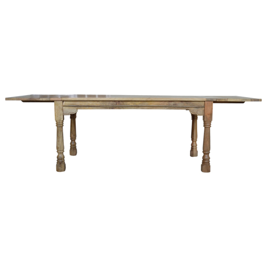 Granary Wooden Extending Dining Table In Oak Ish With Turned Leg_3