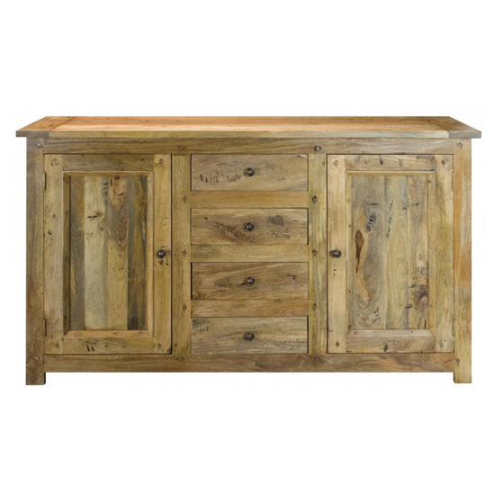 Granary Wooden Sideboard In Oak Ish With 2 Doors And 4 Drawers_1