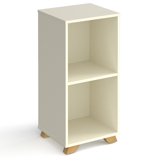 Grange Low Wooden Shelving Unit In White And 2 Shelves FiF