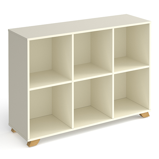 Grange Low Wooden Shelving Unit In White And 6 Shelves FiF