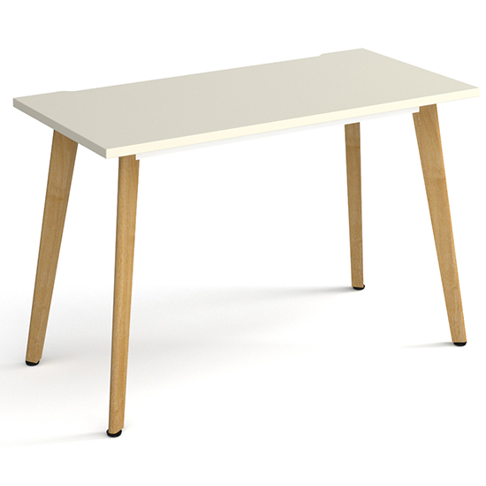 Grange Medium Wooden Laptop Desk In White With Oak Legs Furniture in