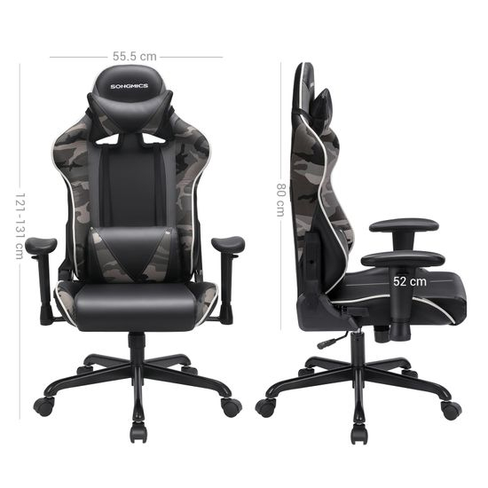Grant Racing Style Gaming Chair In Black Camouflage FiF
