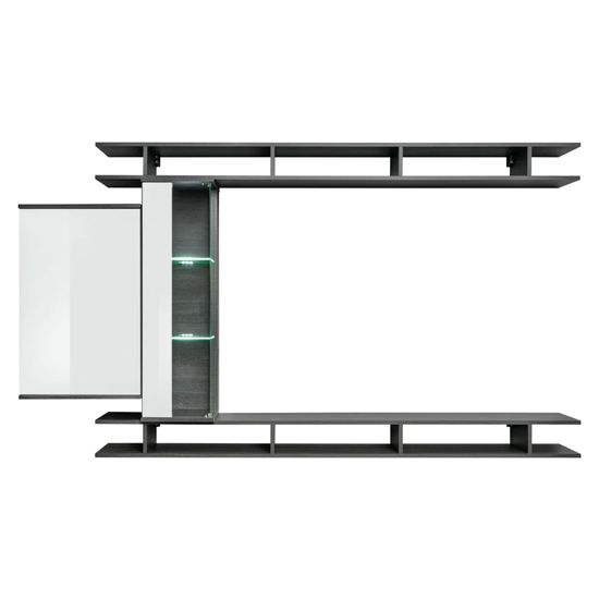 Grants High Gloss Entertainment Unit In White And Graphite Oak