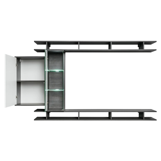 Grants High Gloss Entertainment Unit In White And Graphite Oak
