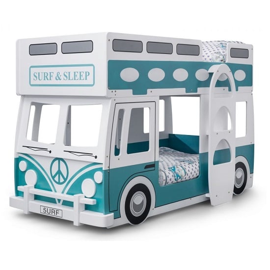 Calaminag Campervan Style Kids Bunk Bed In White And Blue_2
