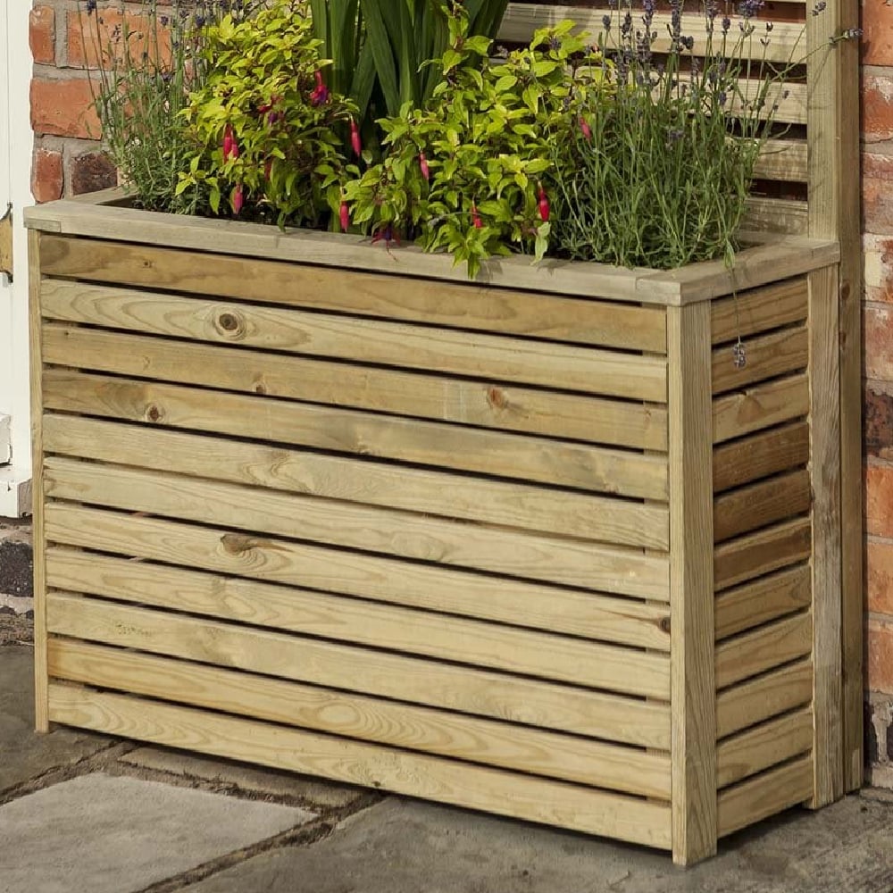 Grato Wooden Garden Tall Planter In Natural