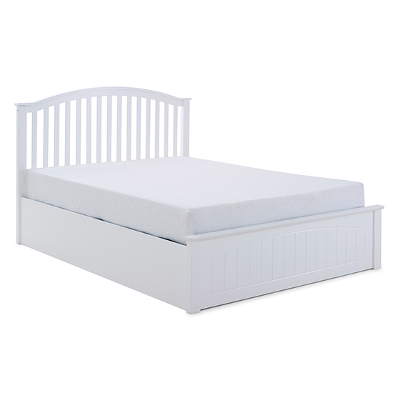 Grayson Wooden Ottoman Storage Double Bed In White