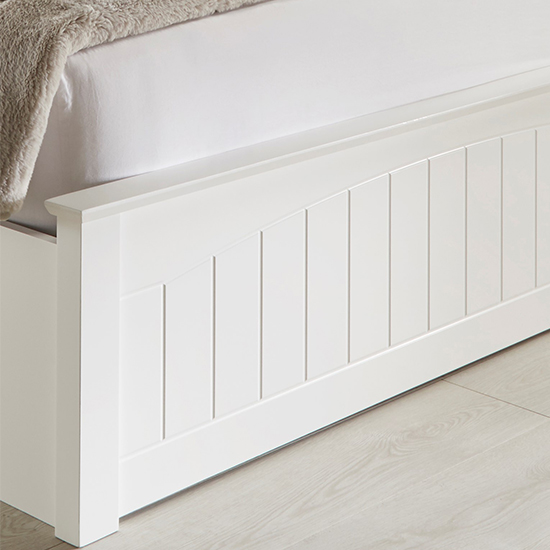 Grayson Wooden Ottoman Storage King Size Bed In White