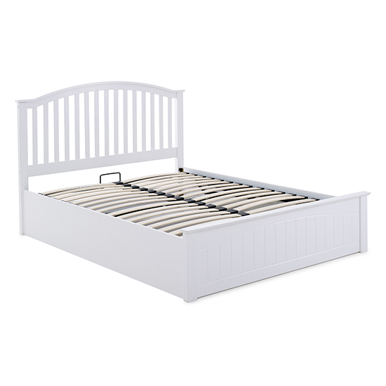 Grayson Wooden Ottoman Storage Small Double Bed In White Furniture in