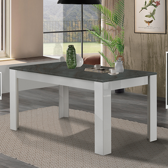 Product photograph of Graz Wooden Dining Table 160cm In Matt White And Oxide from Furniture in Fashion