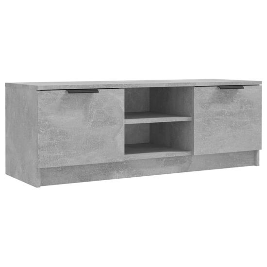 Greco Wooden TV Stand With 2 Doors In Concrete Effect