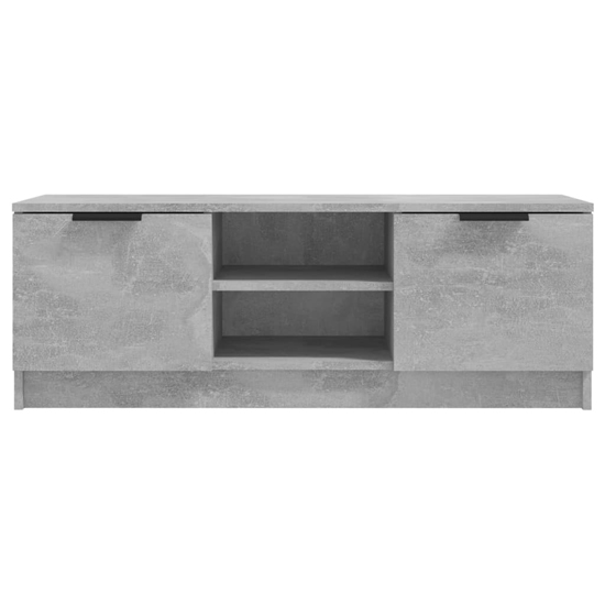 Greco Wooden TV Stand With 2 Doors In Concrete Effect