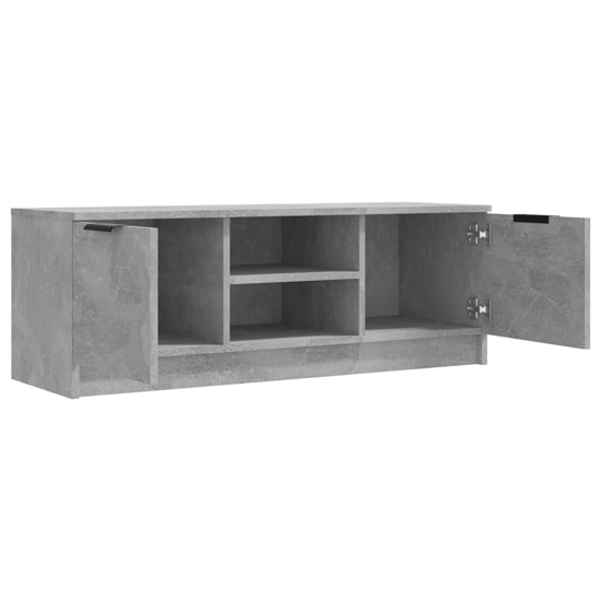 Greco Wooden TV Stand With 2 Doors In Concrete Effect