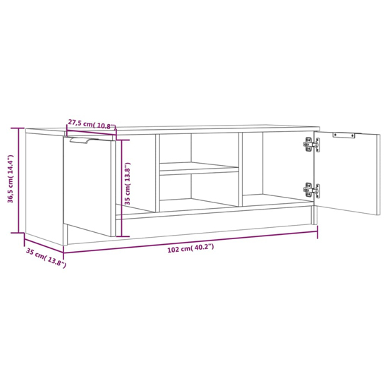 Greco Wooden TV Stand With 2 Doors In Concrete Effect