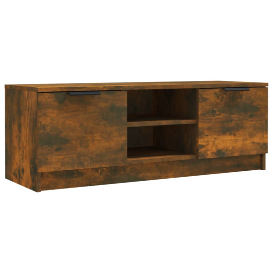 Greco Wooden TV Stand With 2 Doors In Smoked Oak