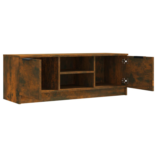 Greco Wooden TV Stand With 2 Doors In Smoked Oak