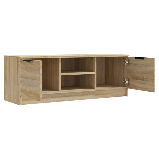 Greco Wooden TV Stand With 2 Doors In Sonoma Oak