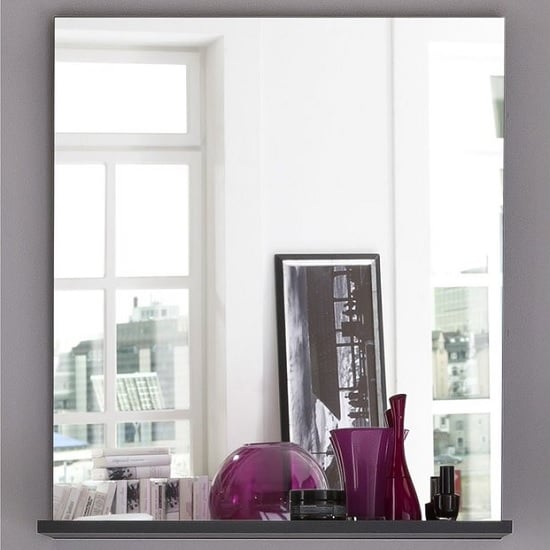 Greeba Wall Mirror In Grey With A Shelf