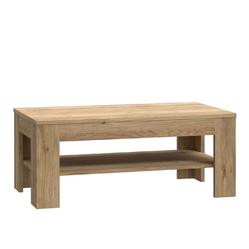 Greeley Wooden Rectangular Coffee Table In Oak