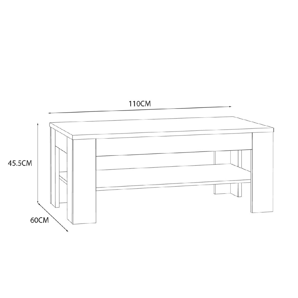 Greeley Wooden Rectangular Coffee Table In Oak