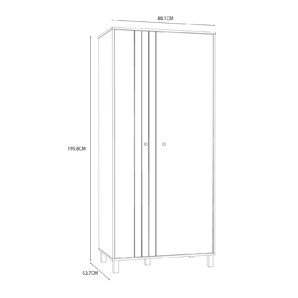 Greeley Wooden Wardrobe With 2 Doors In Cream And Oak