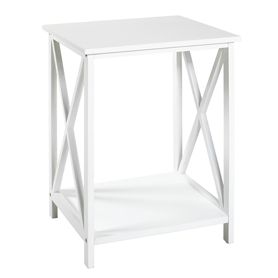 Photo of Greenbay large wooden side table with undershelf in white