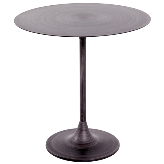 Greenbay Round Metal Side Table In Black Mottled
