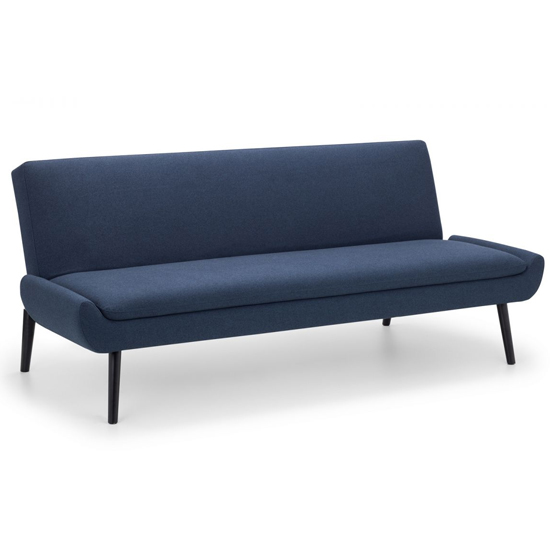 Gabby Linen Fabric Sofabed In Blue With Black Tapered Legs_3