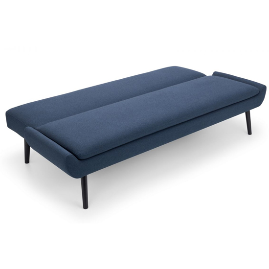 Gabby Linen Fabric Sofabed In Blue With Black Tapered Legs_4