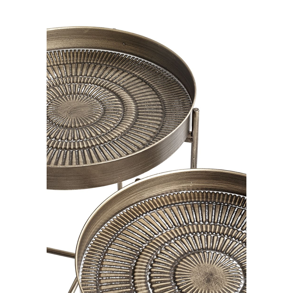 Greenville Metal Set Of 2 End Tables In Copper