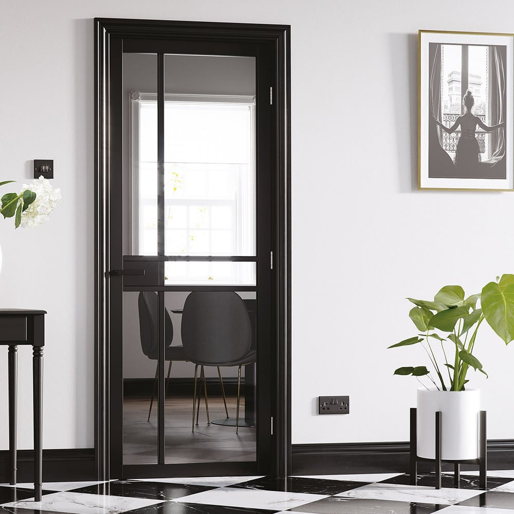 Read more about Greenwich 1981mm x 686mm clear glazed internal door in black