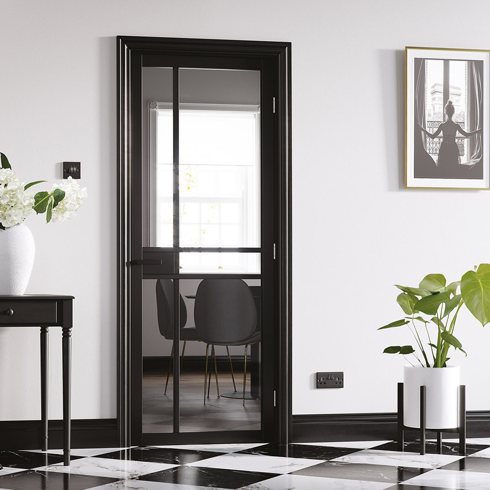 Read more about Greenwich 1981mm x 762mm clear glazed internal door in black