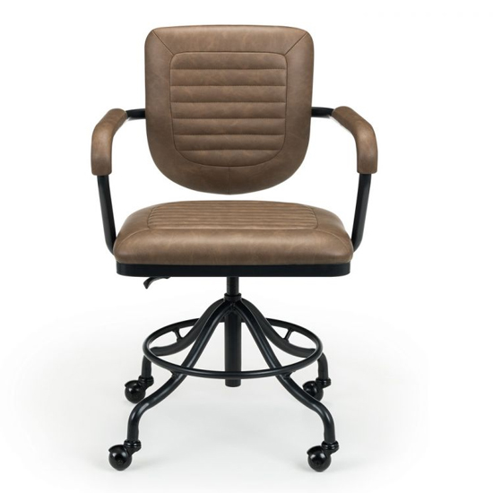 Gable Faux Leather Upholstered Home And Office Chair In Brown