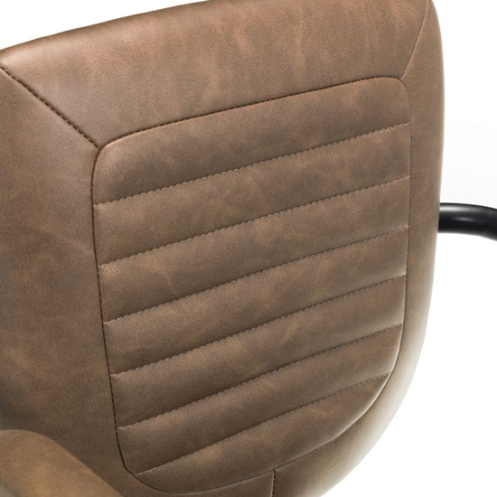 Gable Faux Leather Upholstered Home And Office Chair In Brown_4