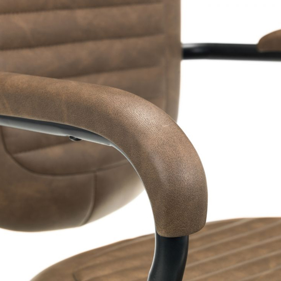 Gable Faux Leather Upholstered Home And Office Chair In Brown