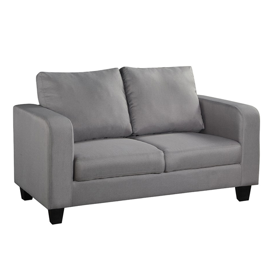 Spean Linen Fabric 2 Seater Sofa In Grey_2