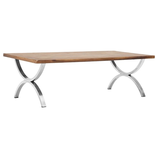 Photo of Greytok wooden coffee table with steel legs in natural