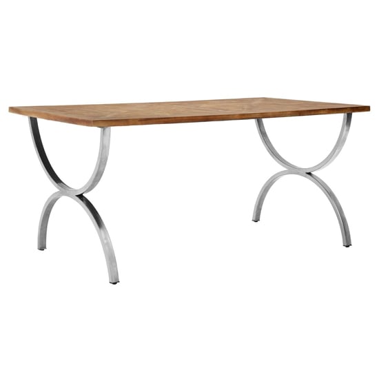 Greytok Wooden Dining Table With Steel Legs In Natural