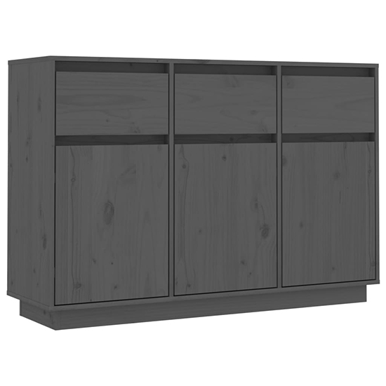 Griet Pine Wood Sideboard With 3 Doors 3 Drawers In Grey_3