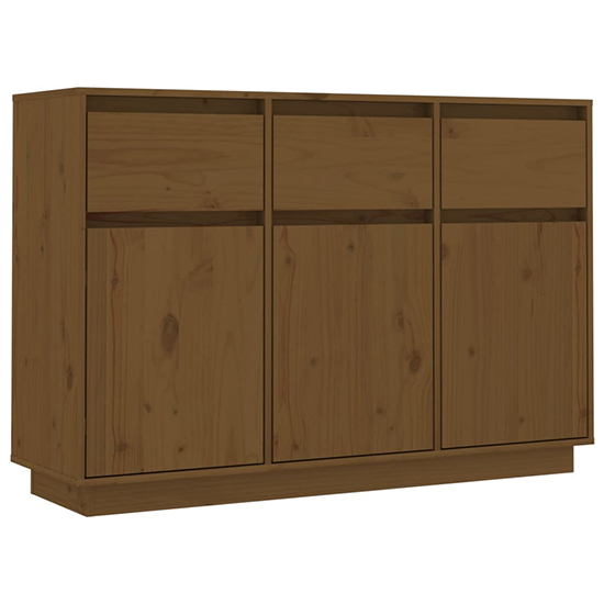 Griet Pine Wood Sideboard With 3 Doors 3 Drawers In Honey Brown_3