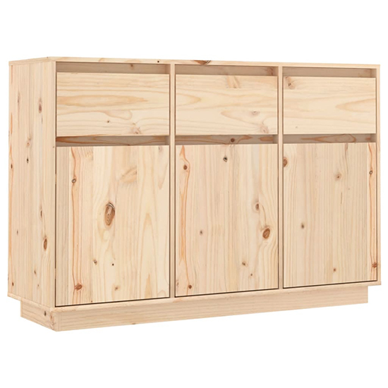 Griet Pine Wood Sideboard With 3 Doors 3 Drawers In Natural