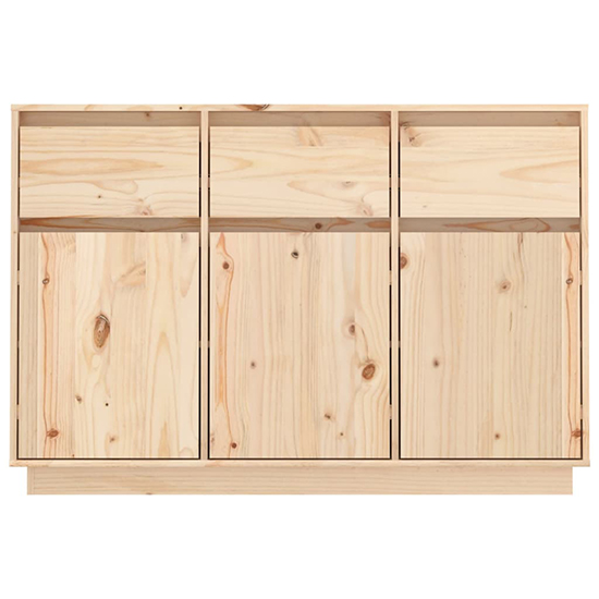 Griet Pine Wood Sideboard With 3 Doors 3 Drawers In Natural