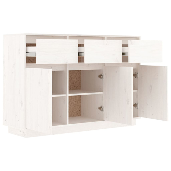 Griet Pine Wood Sideboard With 3 Doors 3 Drawers In White_4