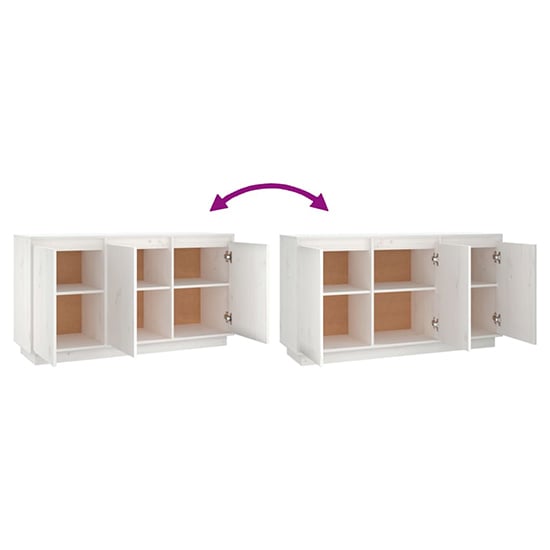 Griet Pine Wood Sideboard With 3 Doors In White_5
