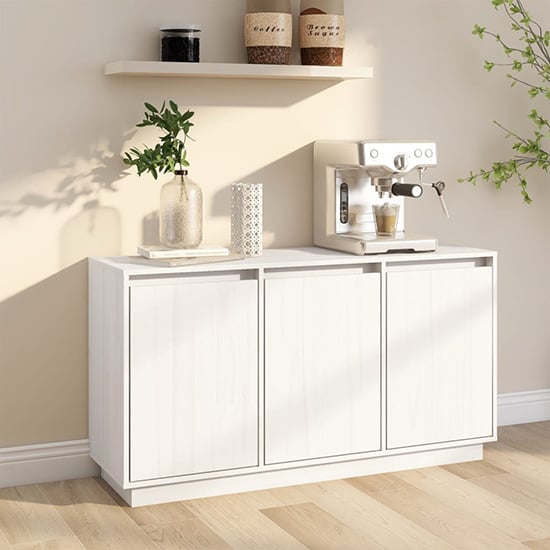 Griet Pine Wood Sideboard With 3 Doors In White_1