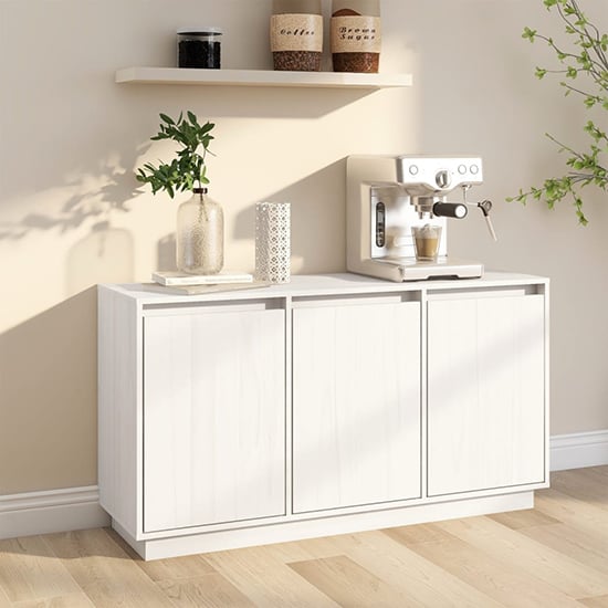 Read more about Griet pine wood sideboard with 3 doors in white