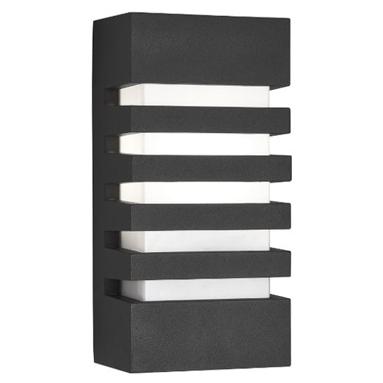 Photo of Grilled outdoor wall light in dark grey