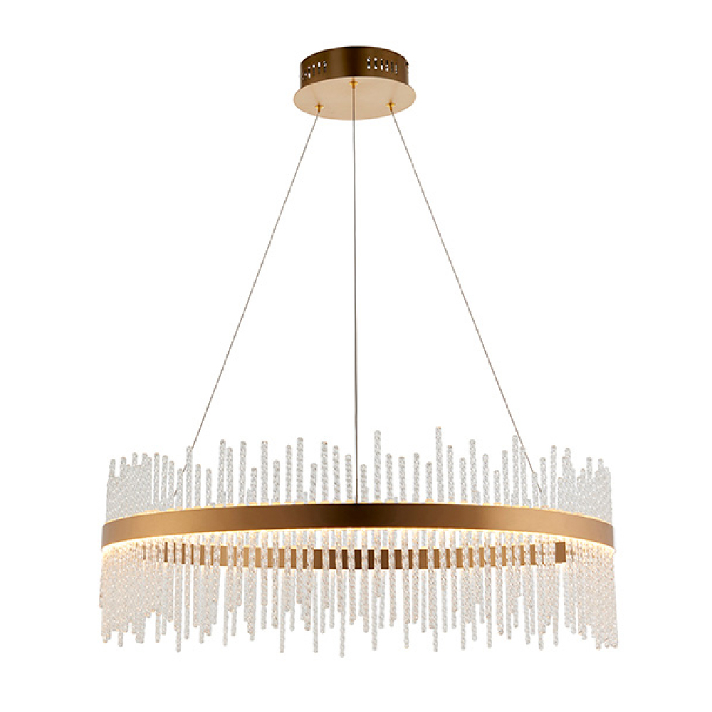 Grimsby Clear Glass Small Pendant Ceiling Light In Brushed Gold