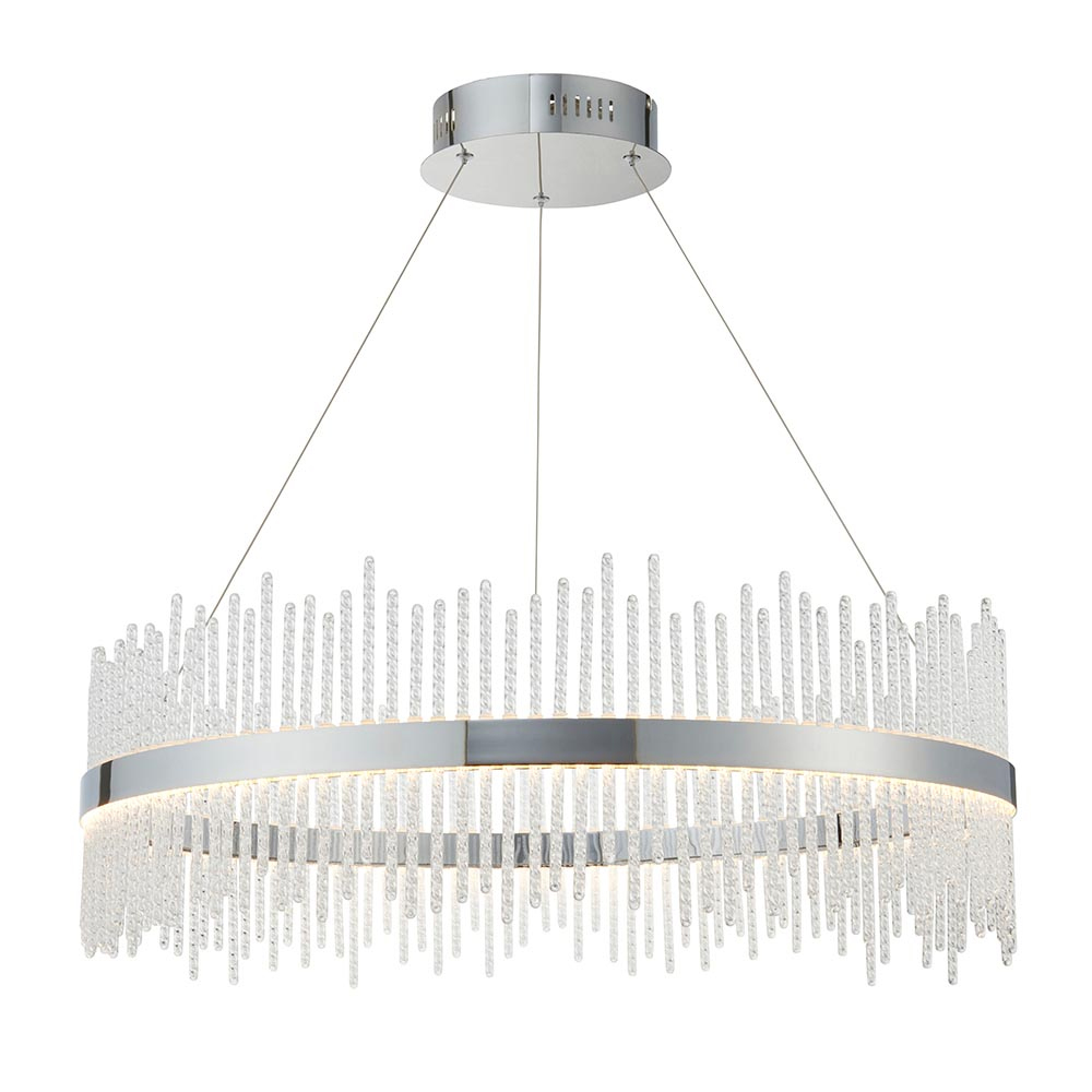Grimsby Clear Glass Small Pendant Ceiling Light In Chrome
