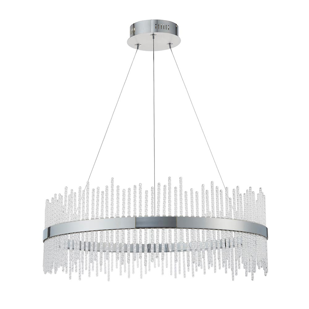 Grimsby Clear Glass Small Pendant Ceiling Light In Chrome